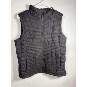 The North Face ThermoBall Vest Womens Black Quilted Insulated Full Zip Puffer L